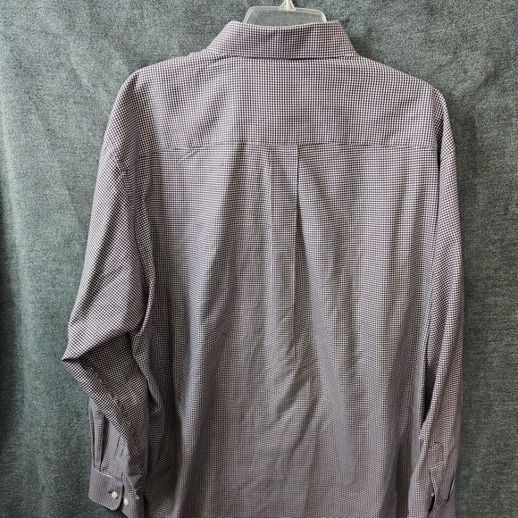 Joseph Bank men's shirt XL burgandy brown check button down - Picture 6 of 8